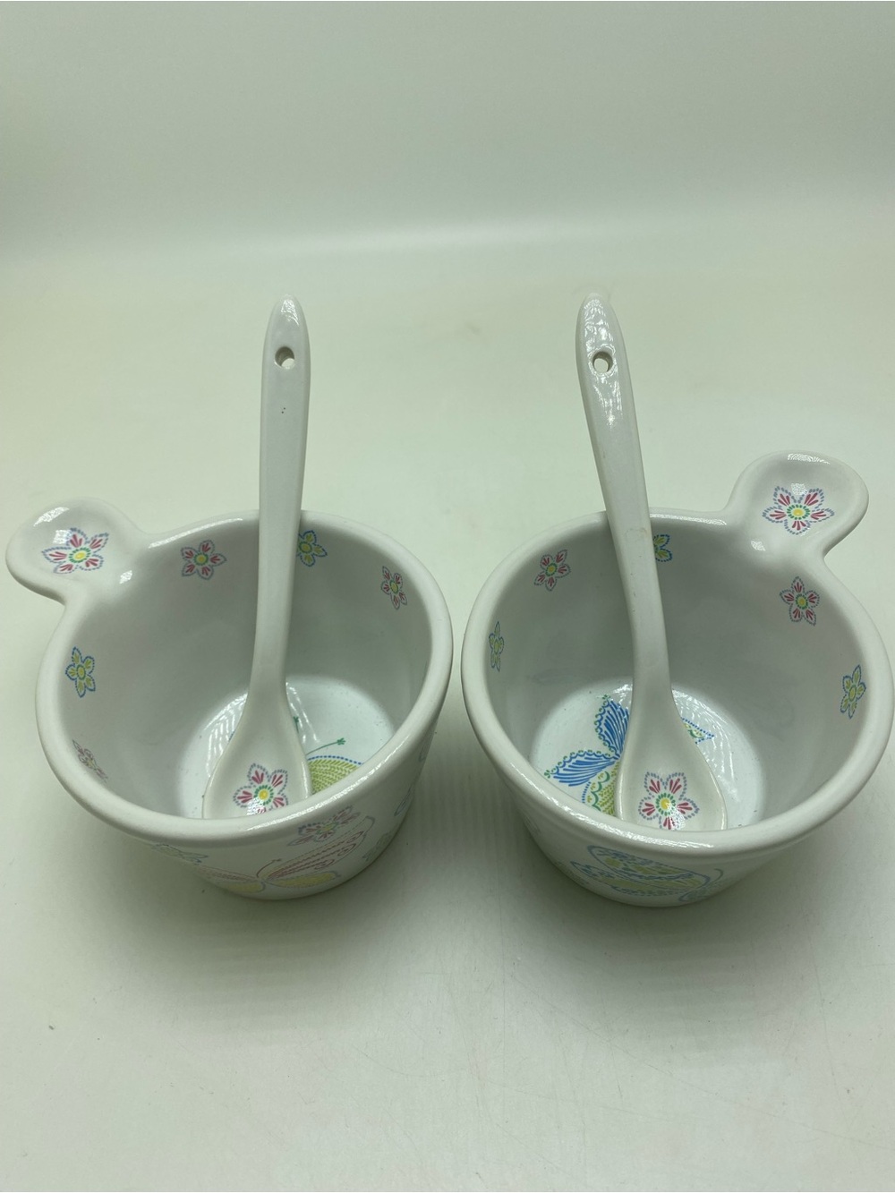 Temptations 2 Pc Small Bowl Sets With Spoons Butterflies